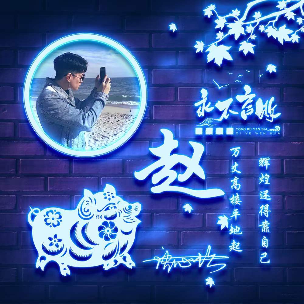 姓氏头像第386期，2023新款专属荧光个性签名头像，请查收