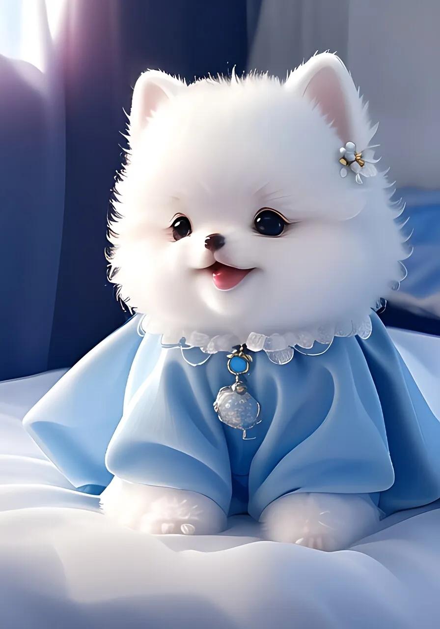 博美可爱的狗狗,白色的博美狗狗长大之后有多帅