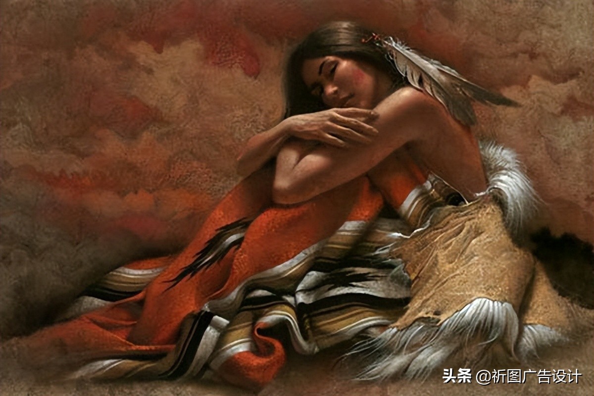 印第安人油画高清,印第安人油画艺术