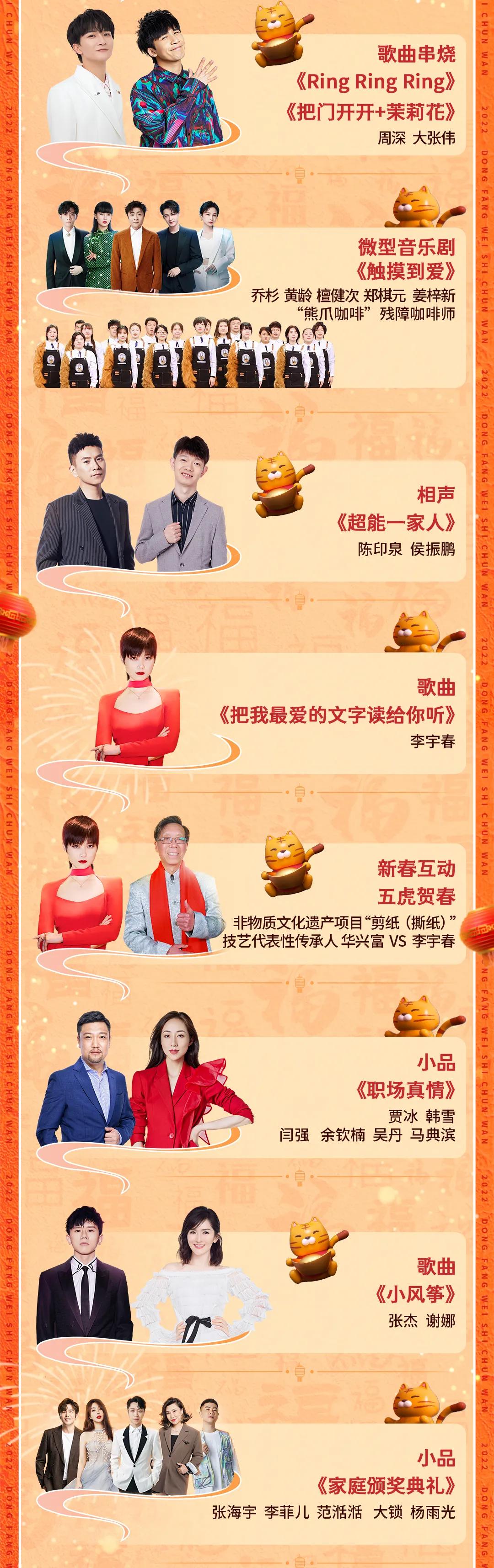 2022年东方卫视春晚在哪天播,2022东方卫视春晚节目单