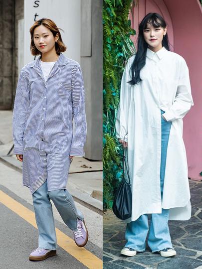 衬衫的多种穿法外穿中长款,衬衫这样穿时髦又高级回头率200