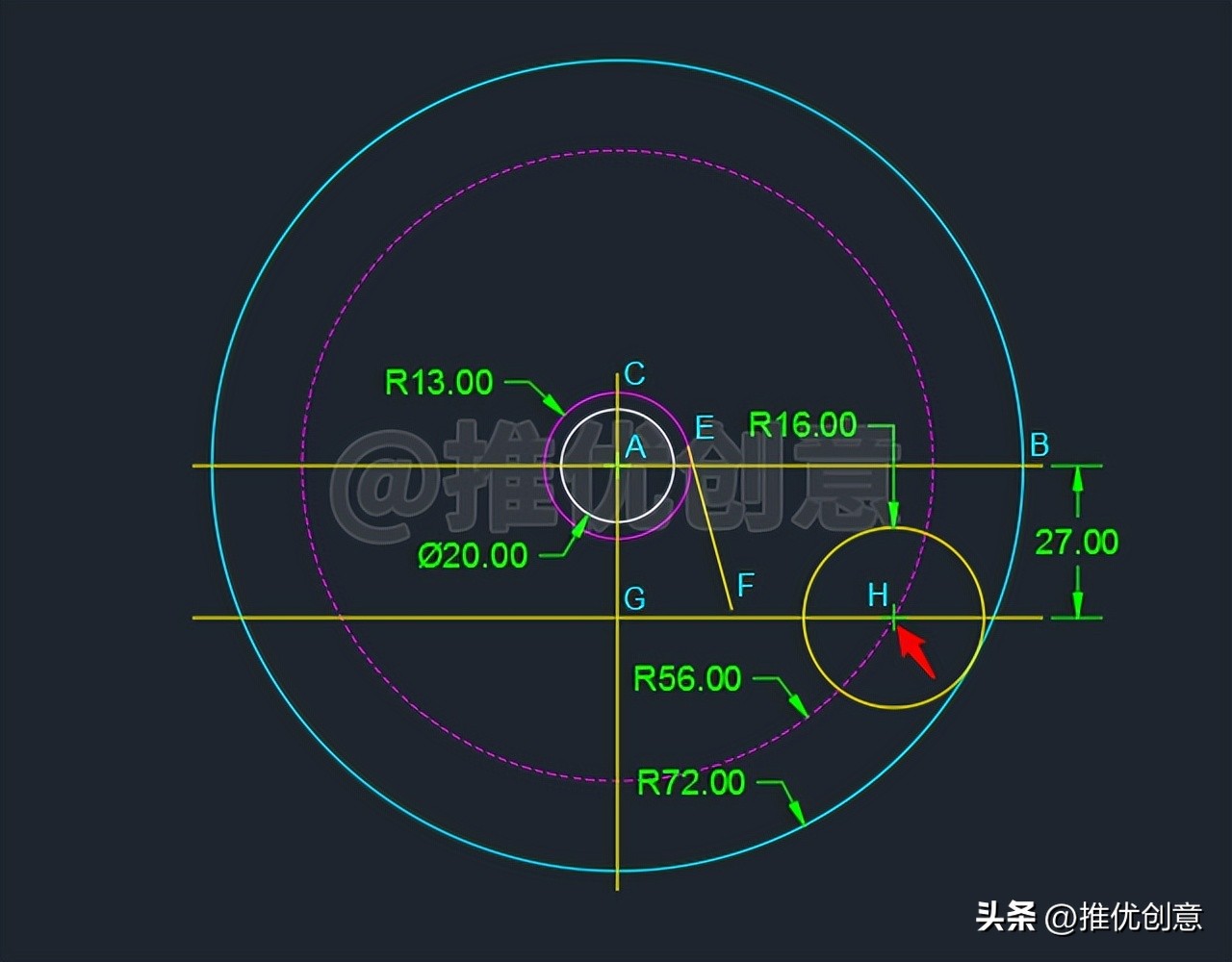 cadr22圆弧的绘制,cad2007怎么画r10的圆弧