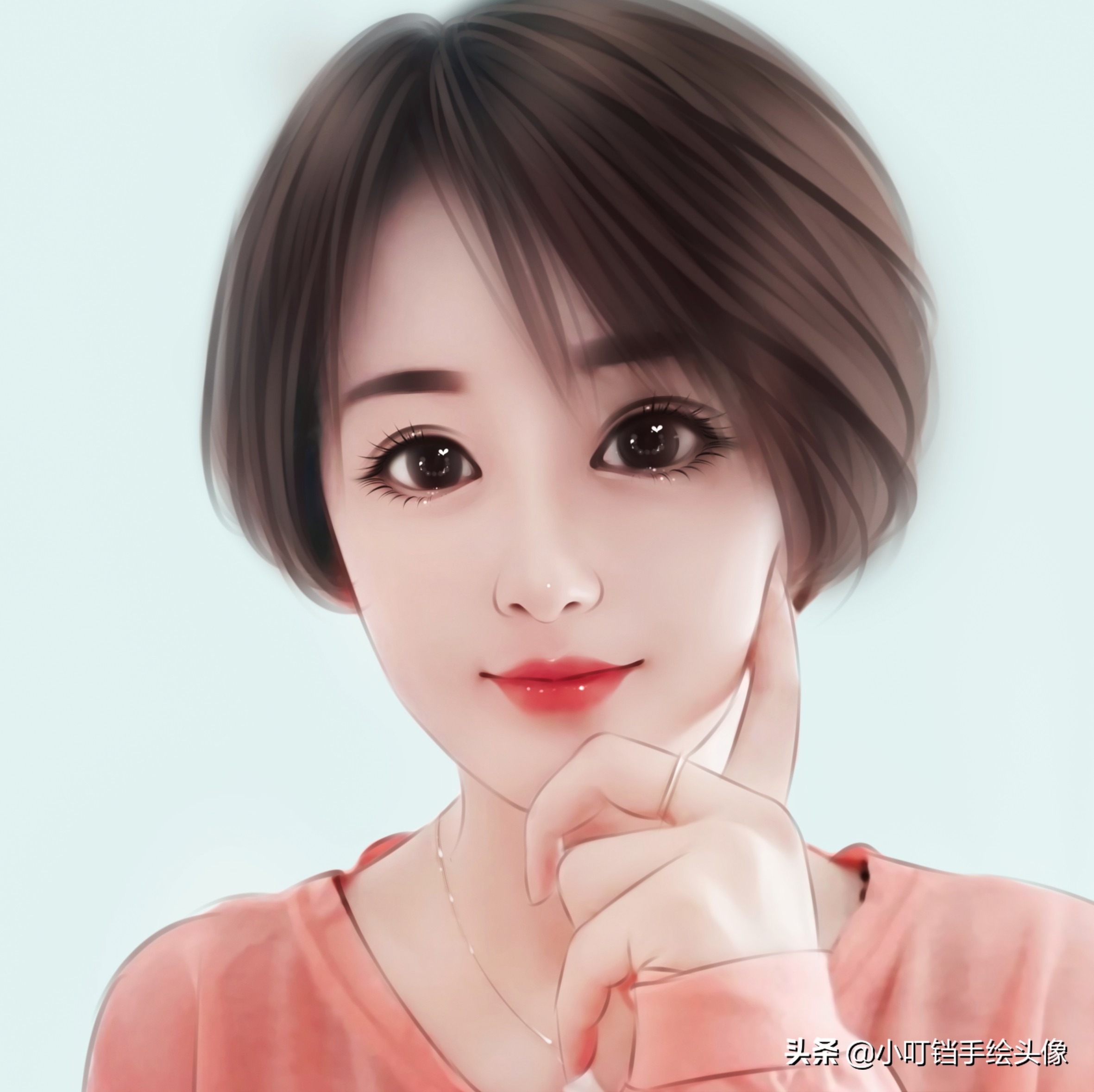 30-40岁专用手绘头像女侧面,头像女简单干净气质卡通手绘头像