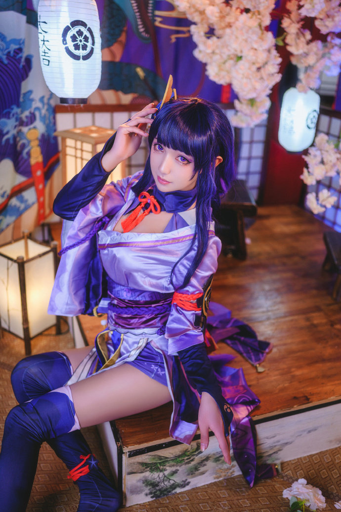 原神雷电cos图片,cos原神雷电