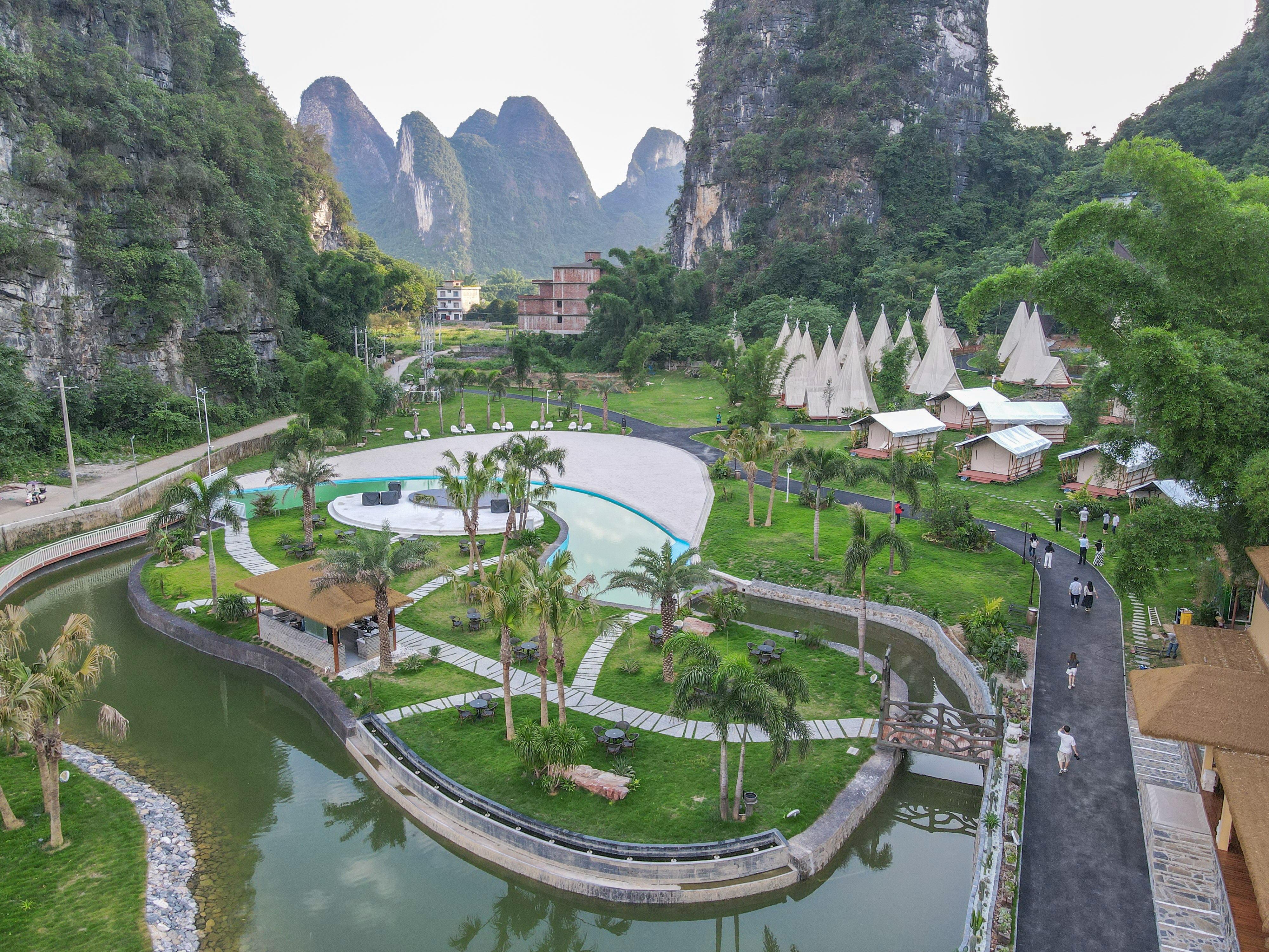 阳朔遇龙河汽车露营基地,阳朔遇龙河帐篷营地