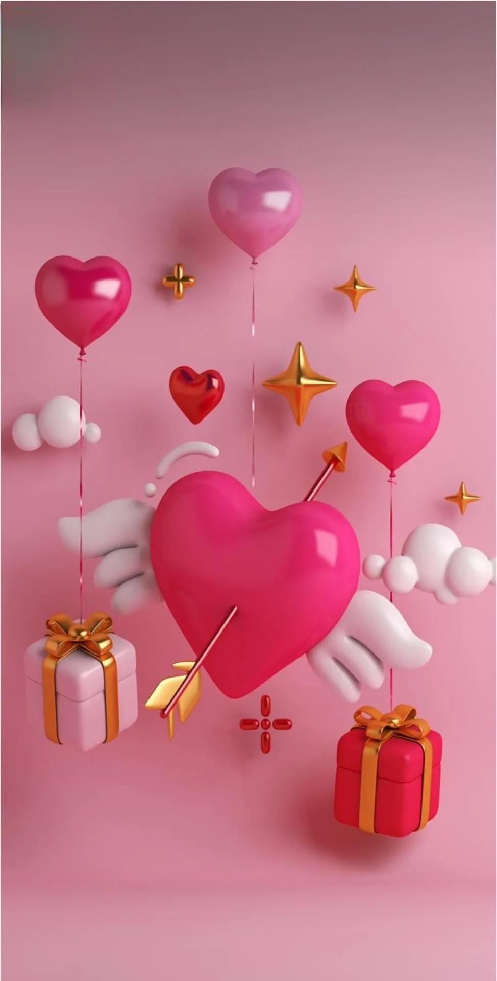 手机全屏壁纸爱心系列,手机壁纸爱心满满