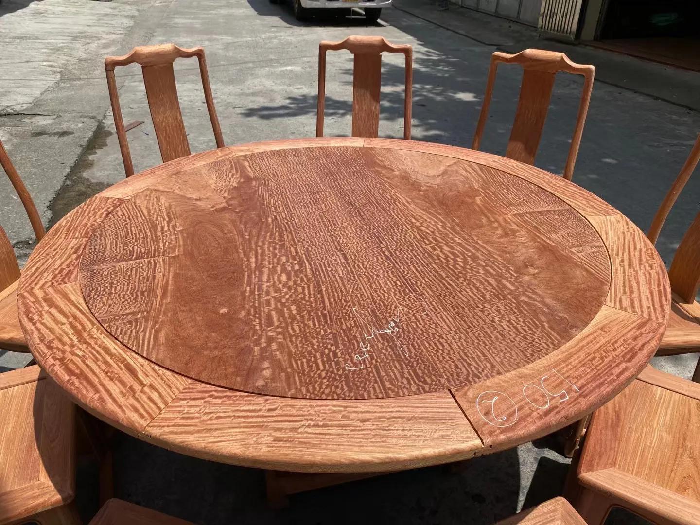 厦门缅甸花梨木餐桌种类,缅甸花梨圆餐桌