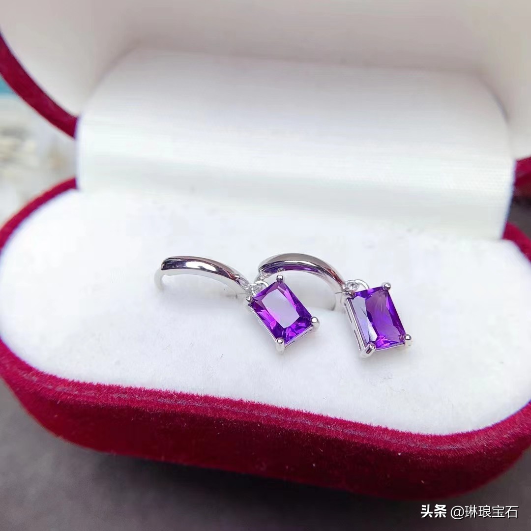 s925银天然红宝石耳扣珠宝,s925银挂耳