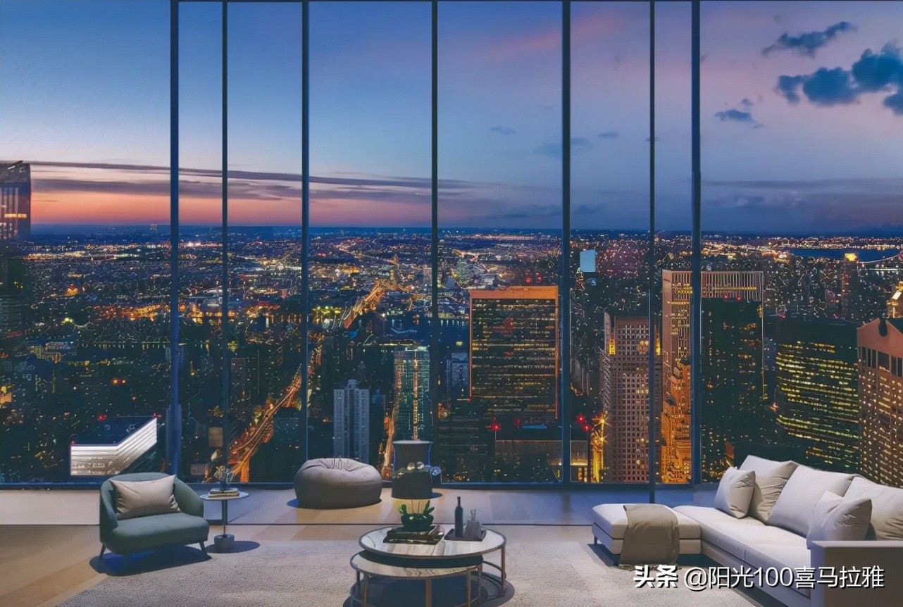 温州143平方米270度落地窗大平层,超大落地窗享绝美城市景观
