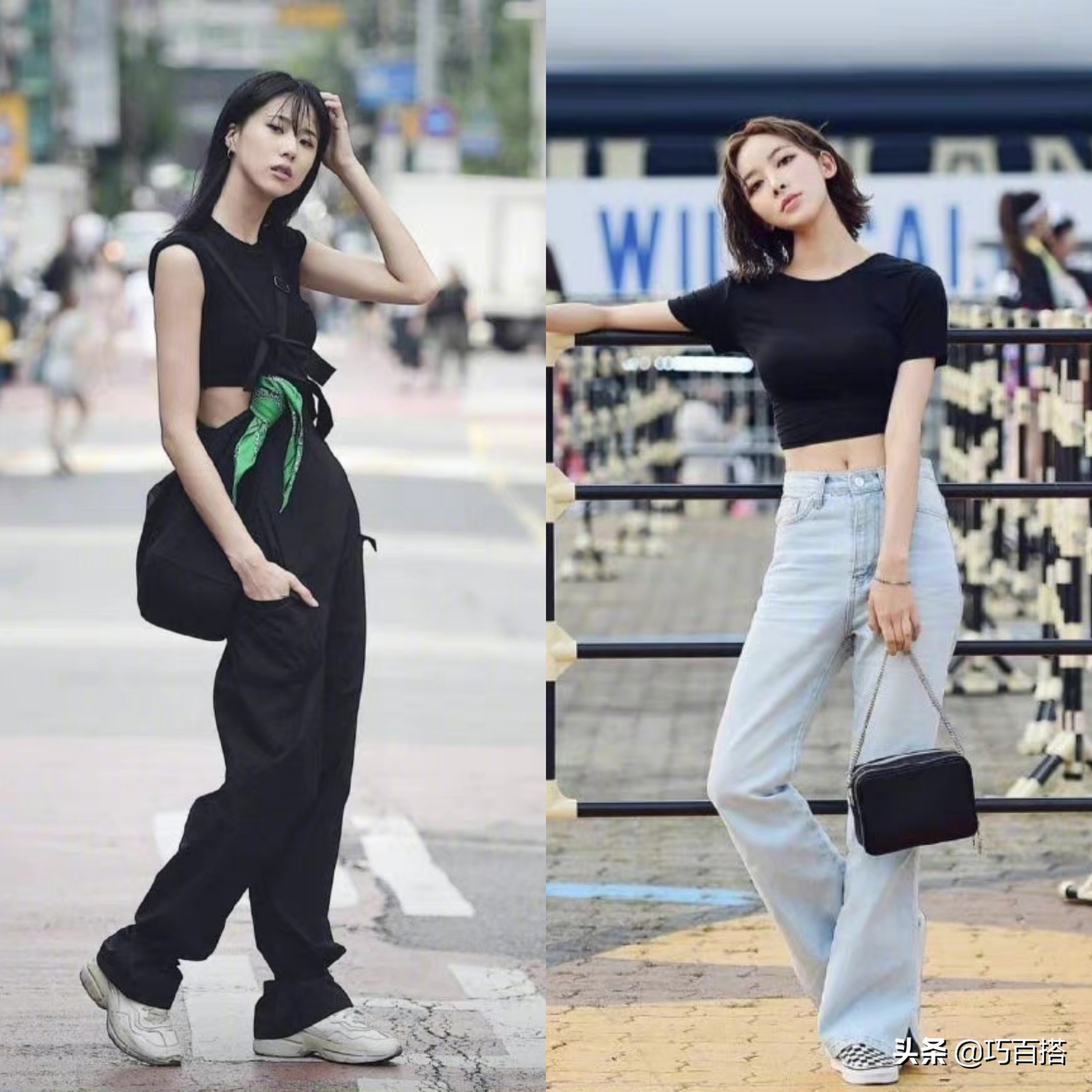 韩国明星街拍穿搭,韩国街拍穿搭素人