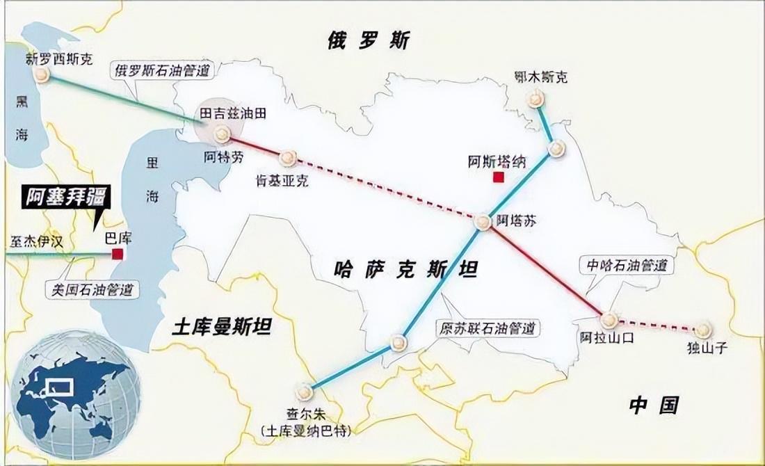哈萨克斯坦向欧洲供应石油,哈萨克斯坦与中国输送石油