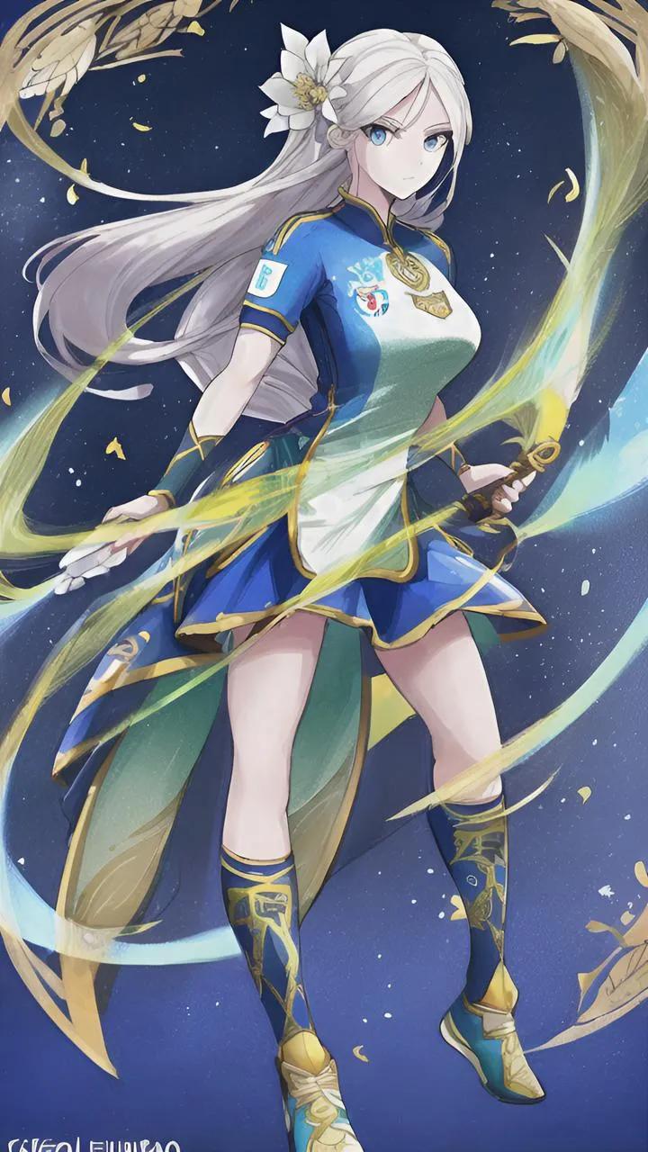 世界杯足球宝贝彩妆绘画,ai绘画足球少女