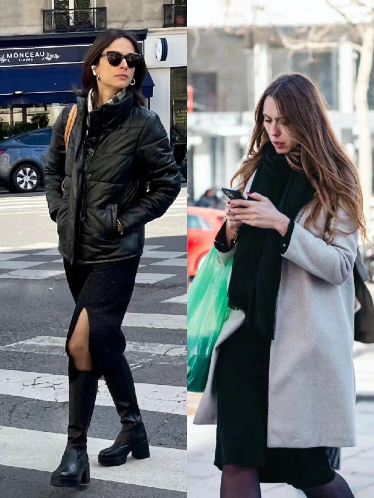 可以遮小腿的冬季穿搭,黑丝小腿袜配纯黑丝穿搭