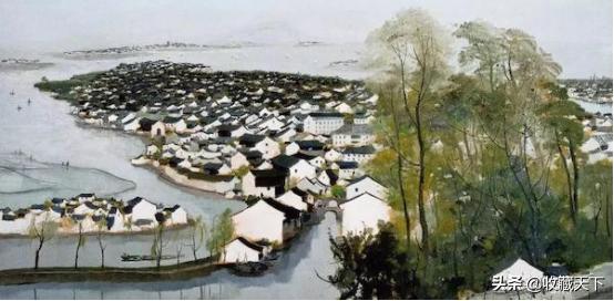 吴冠中油画和水墨结合作品图片,吴冠中油画与国画相结合