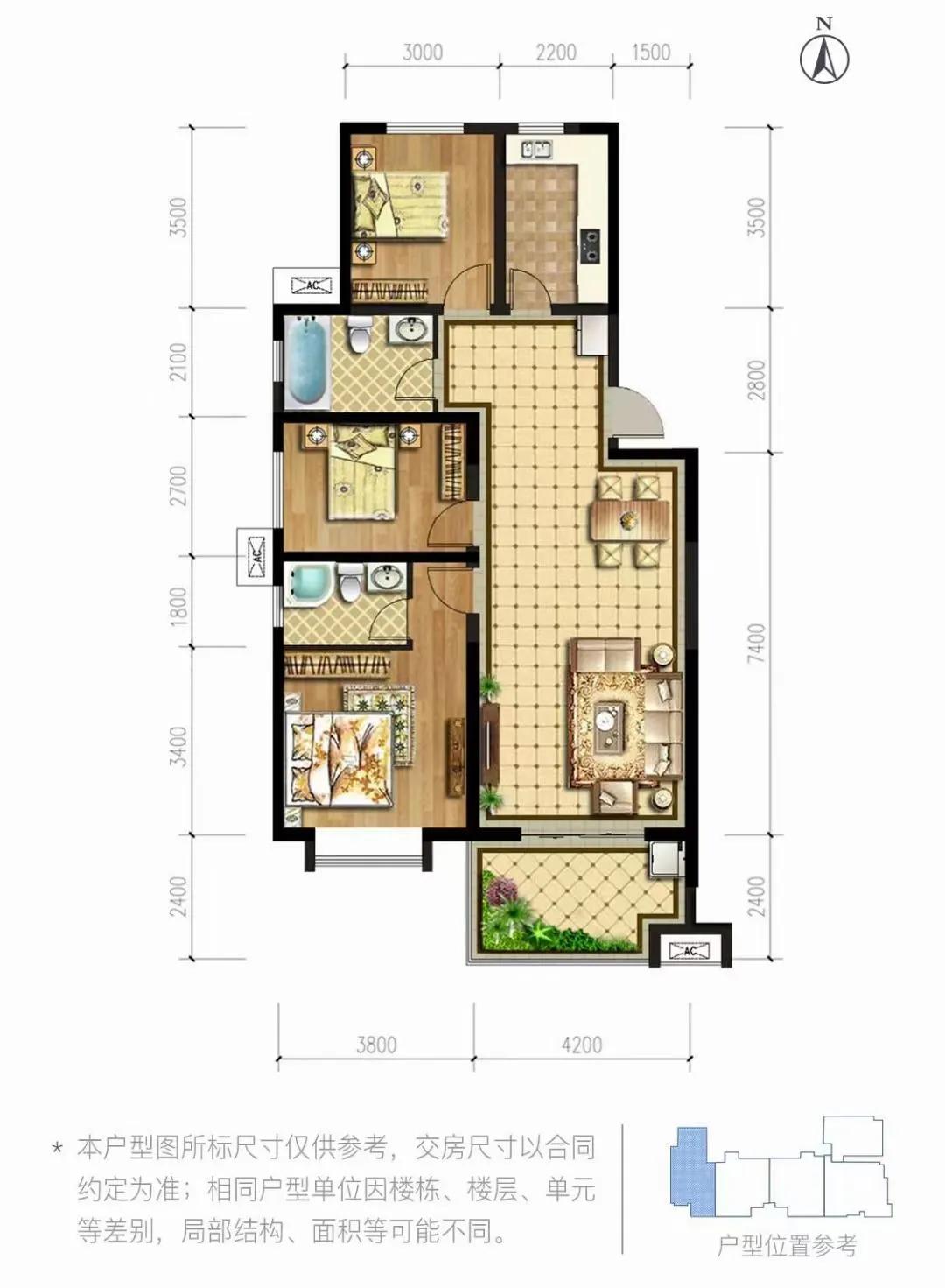 阳台看到一线河景,一线江景庭院效果图