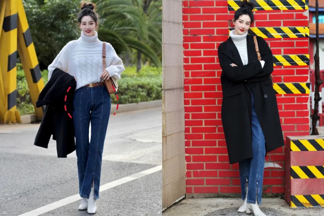 冬季露腿穿搭才真时髦,遮腿型的冬季穿搭