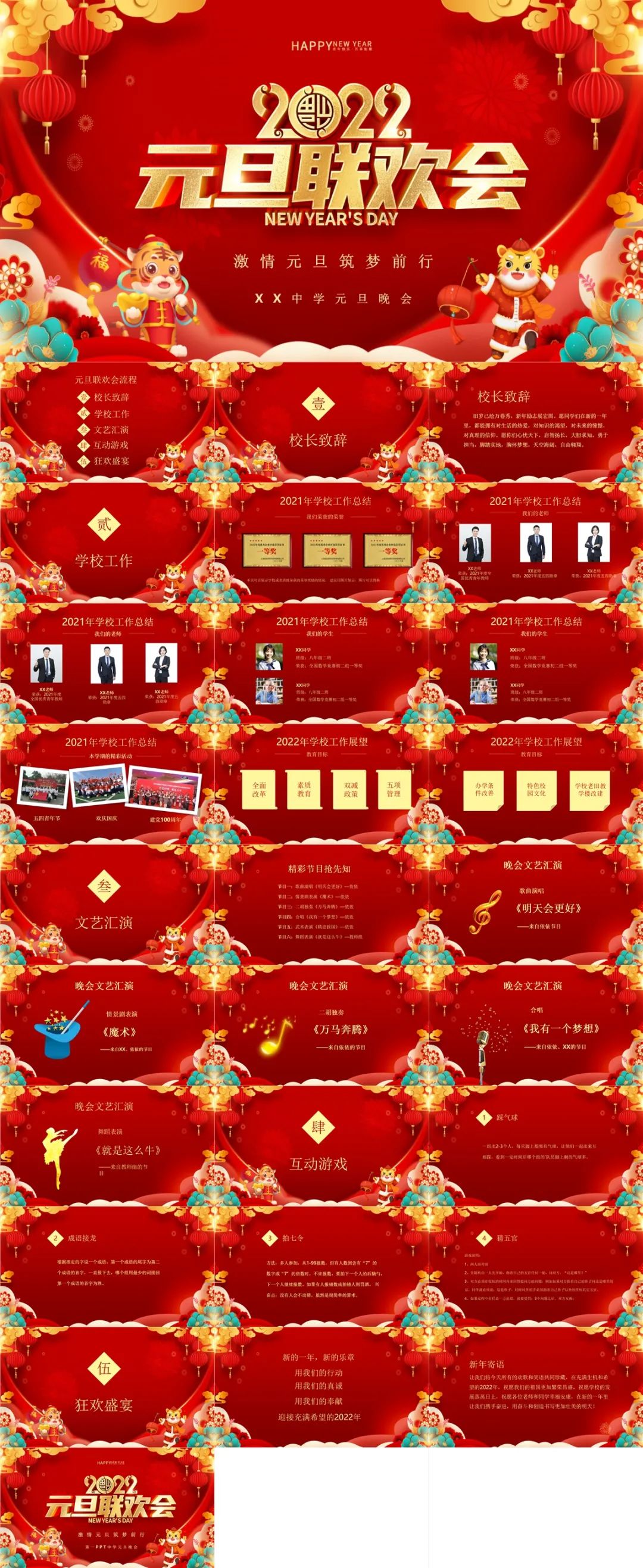 做关于新年ppt的素材,2023新年工作目标ppt模板简单