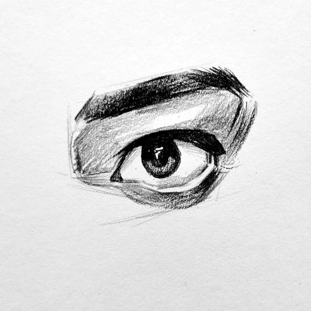 石膏像眼睛素描详细步骤,素描石膏眼睛临摹图片