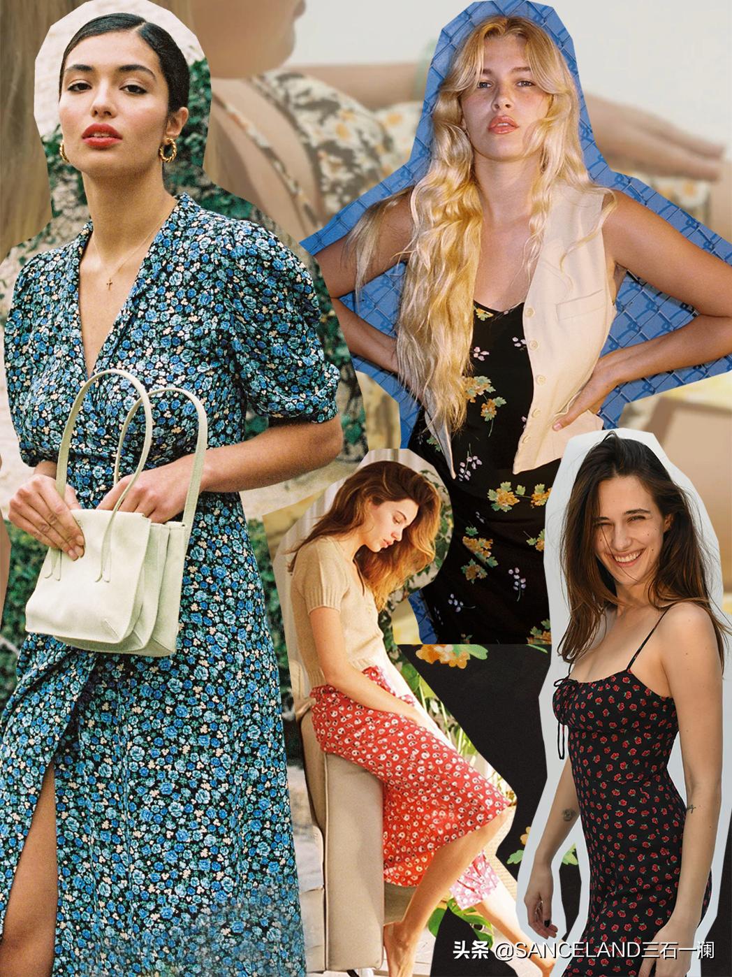 秋水伊人方领印花连衣裙,印花连衣裙怎么搭好看