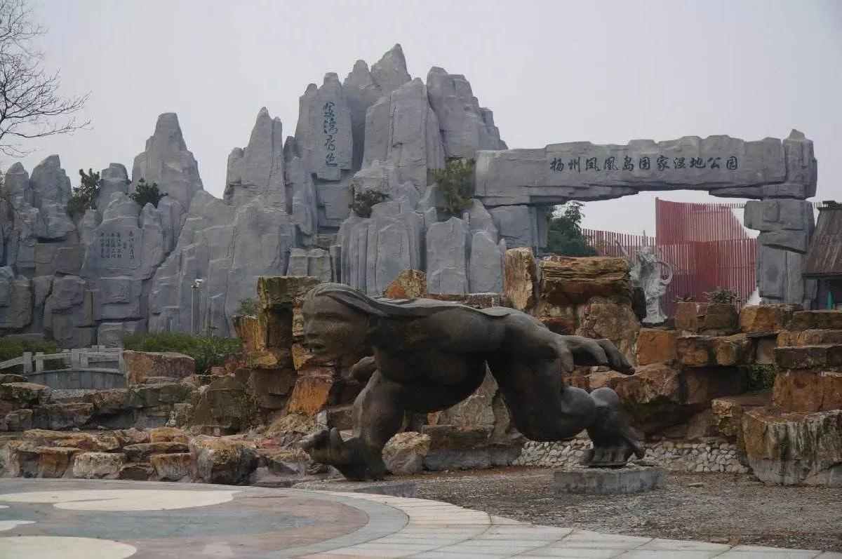 扬州凤凰岛的樱花路,扬州凤凰岛湿地公园