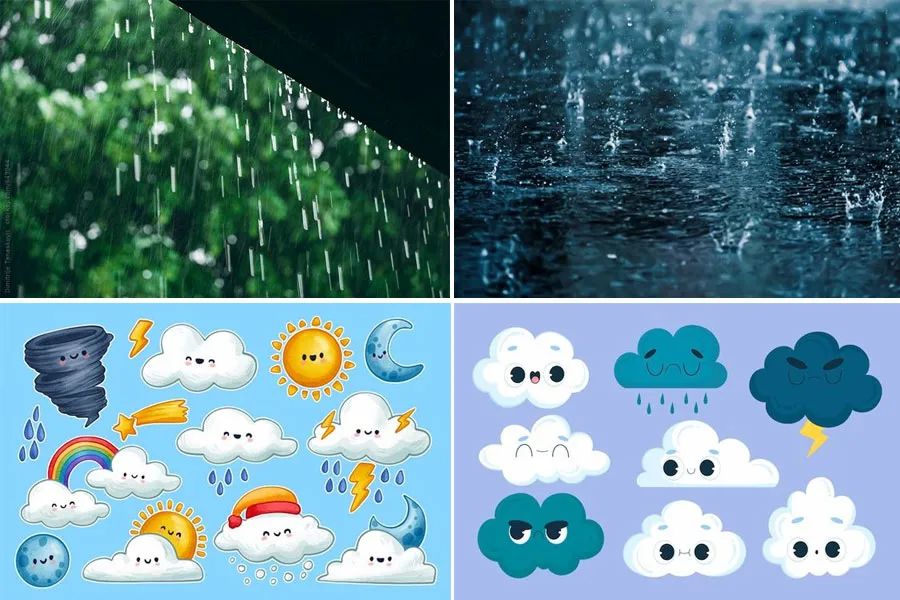 下雨天绘画儿童画简单漂亮,下雨天儿童画好看又简单可爱