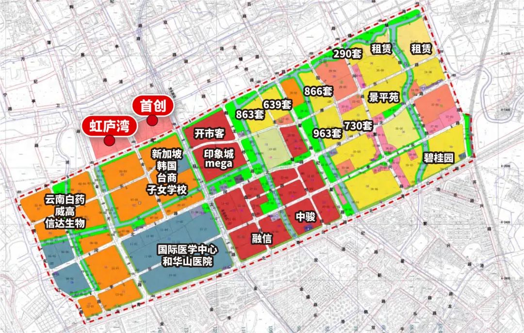 华漕前湾和大虹桥核心板块,大虹桥华漕柏悦前湾