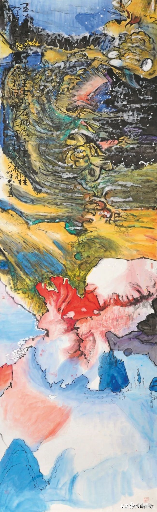 山东籍画家孙博文巨幅水墨画,极端的画家