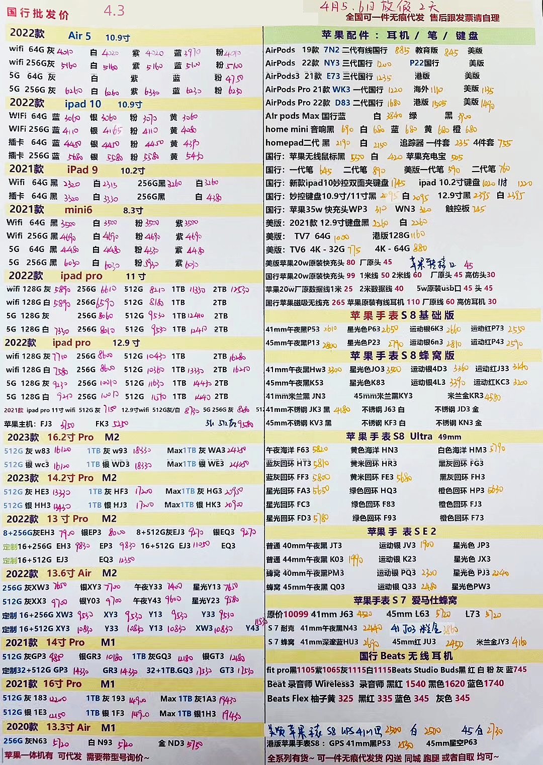 华强北远望手机市场批发报价单,华强北苹果手机报价单