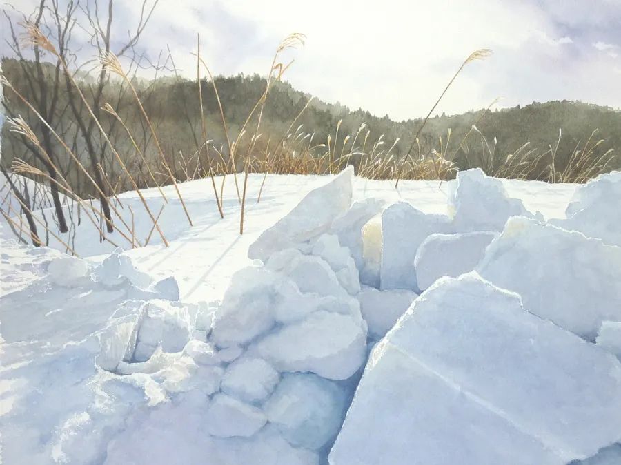 这组水彩风景清新而明亮,充满仙气的水彩世界