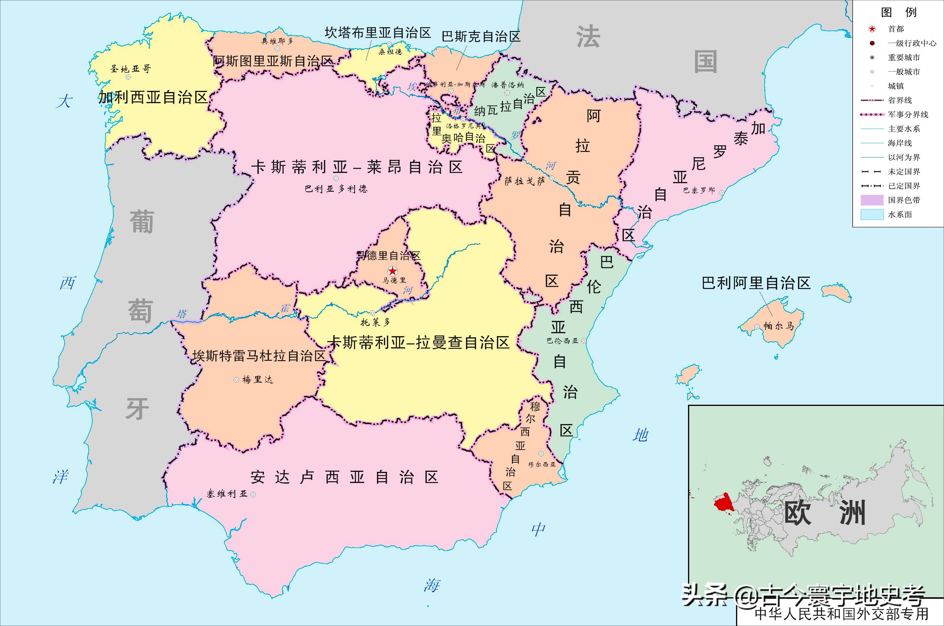 欧洲行政区划地图高清大图,欧洲国家行政区划图