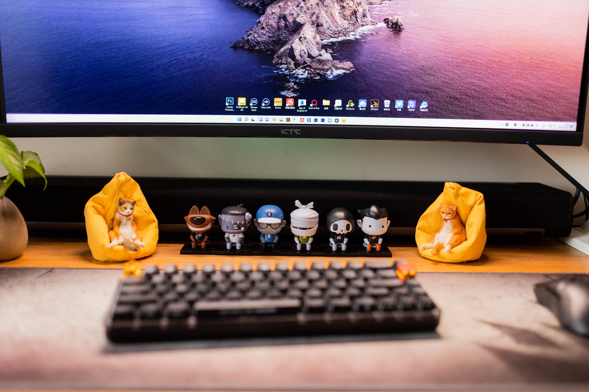 23.8英寸显示器桌面效果,桌面1.3米扩展显示器