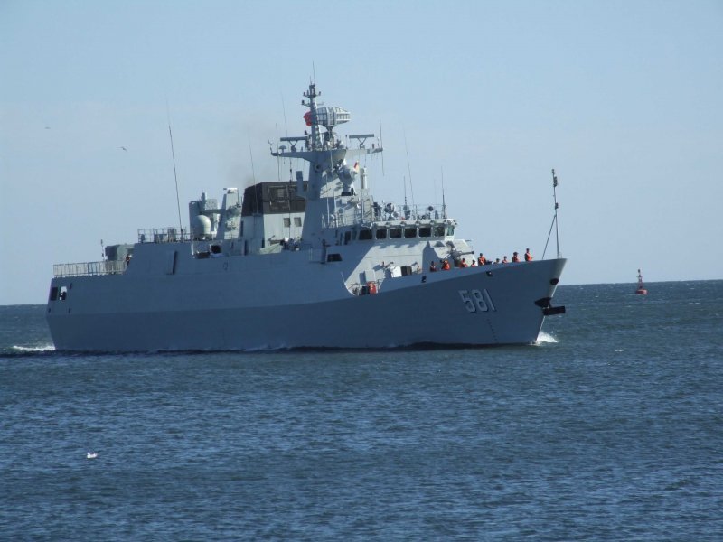 055舰最新改造消息,056改型海警船俯视实图