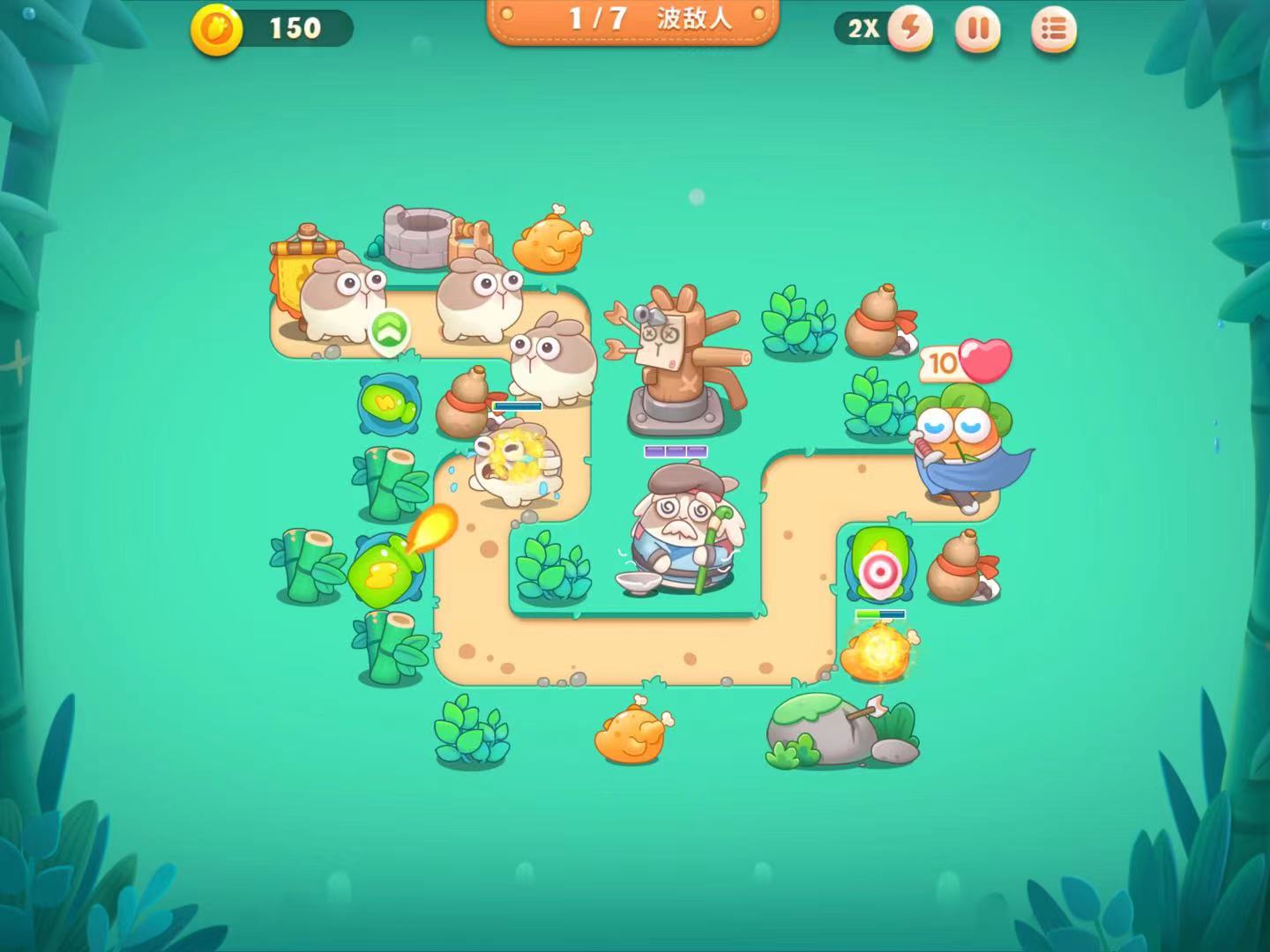 保卫萝卜4白萝卜传奇第45关试玩,保卫萝卜4内测大闹蟠桃园