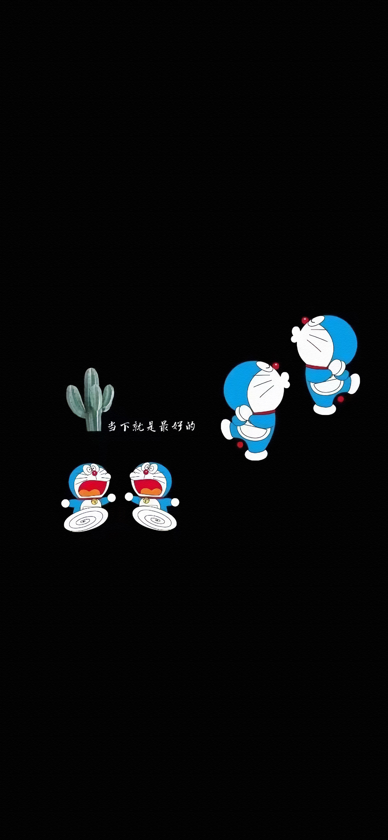 哆啦a梦带字治愈经典图,哆啦a梦可爱朋友圈背景图