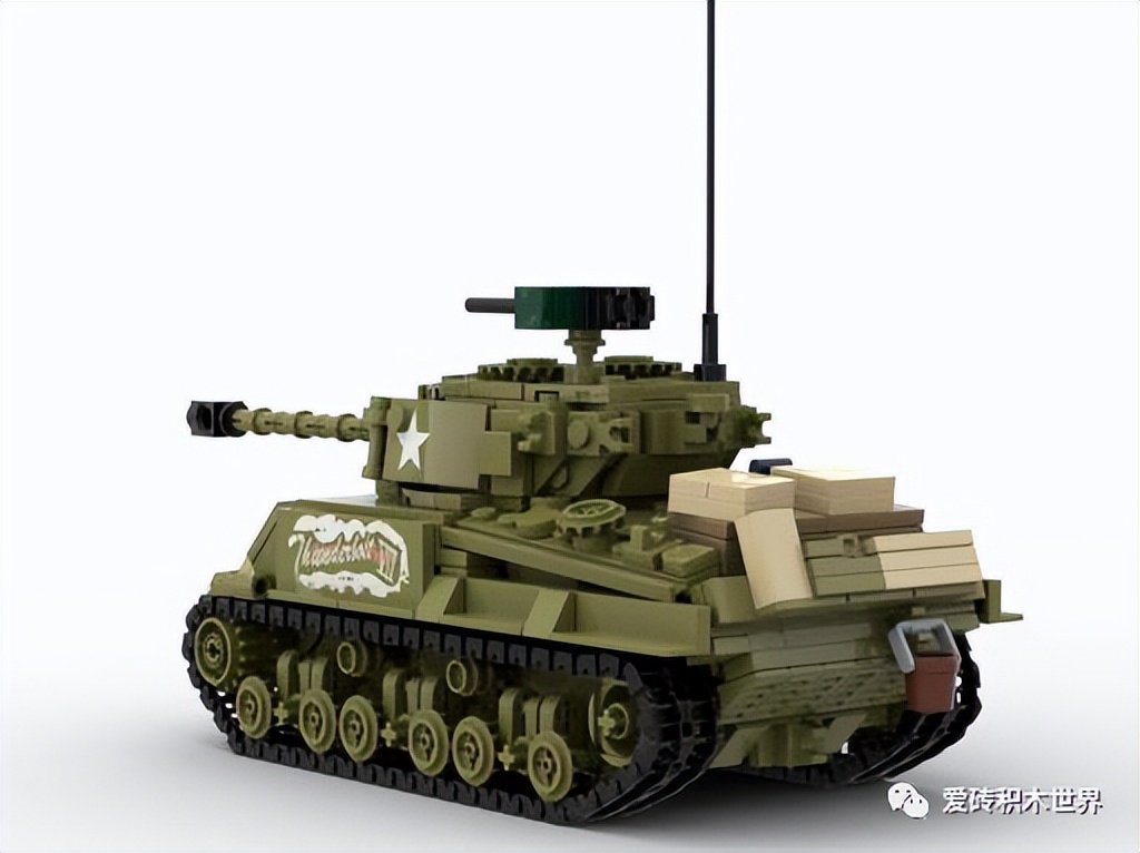「爱砖MOC每日推送」驰骋疆场的钢铁战骑特殊的谢尔曼M4A3E8坦克