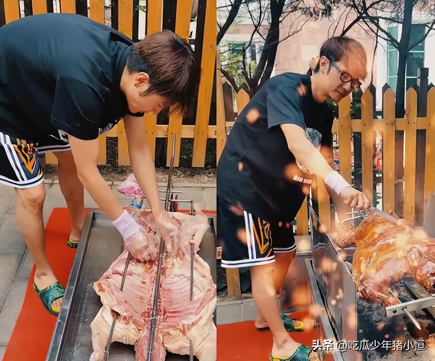 张丹峰和毕滢一起吃烧烤视频,张丹峰吃烤肉