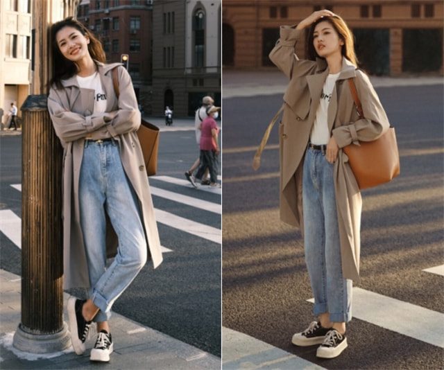 春天一件短风衣的搭配开衫,春天风衣里面搭配什么衣服学生