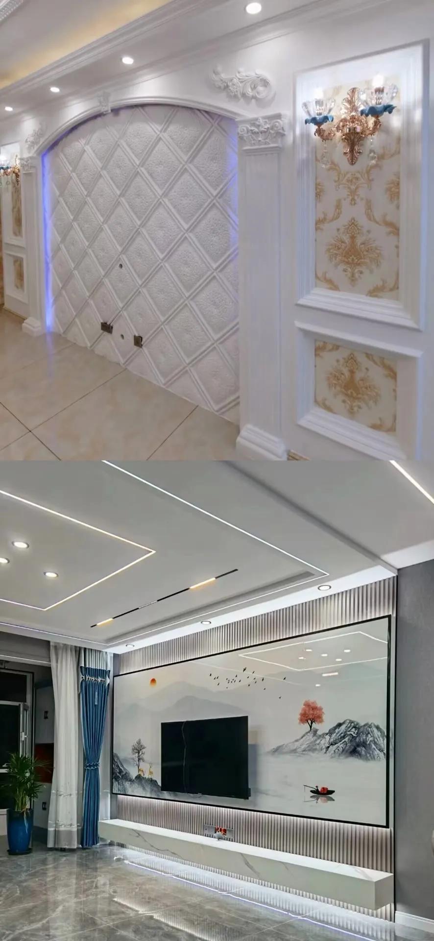 简简单单的电视墙小装饰,木饰面电视背景墙简简单单