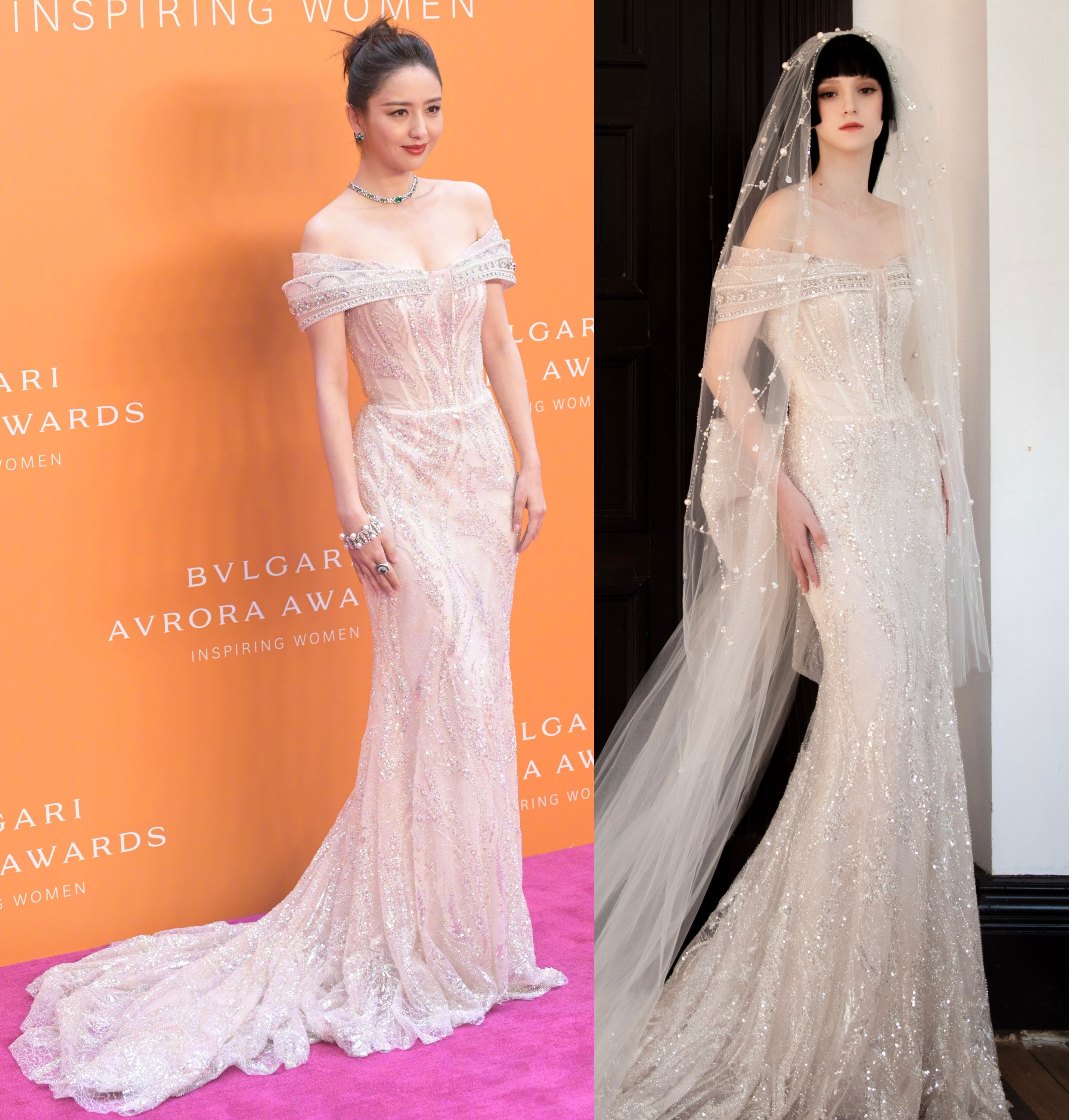 这一夜,女明星冶艳奔放!透视连体衣,深V开到腰部,戴580万项链