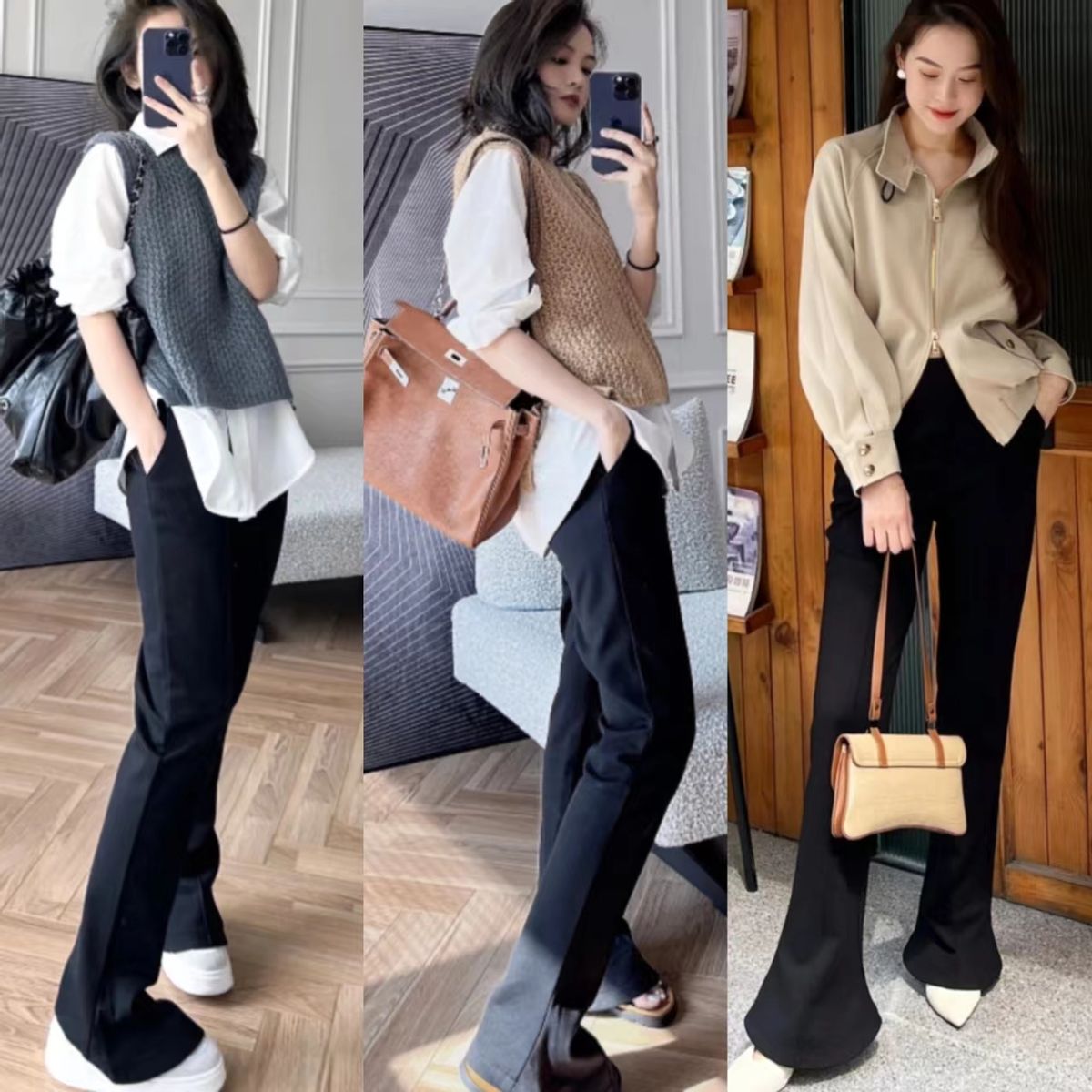 今年最火马蹄裤高个子,马蹄裤和开叉裤哪个更显瘦