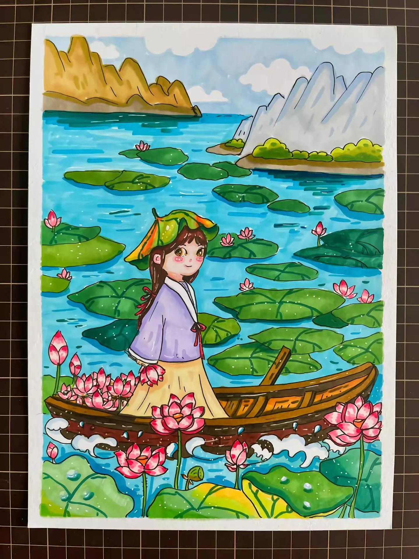 适合马克笔绘画新手临摹的画,适合新手画的马克笔临摹图