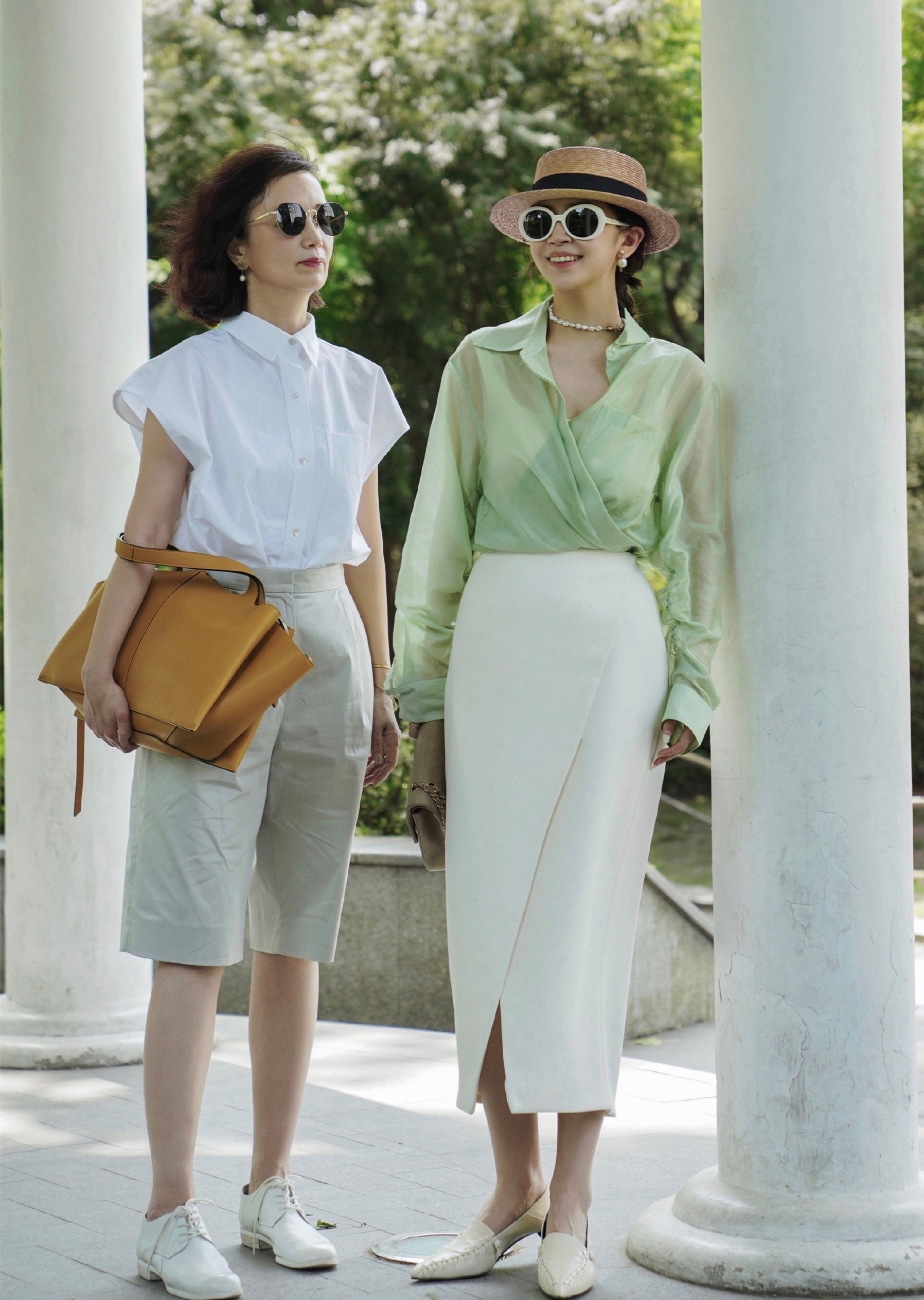 上海街拍长裤长裙,上海街拍修身长裙气质