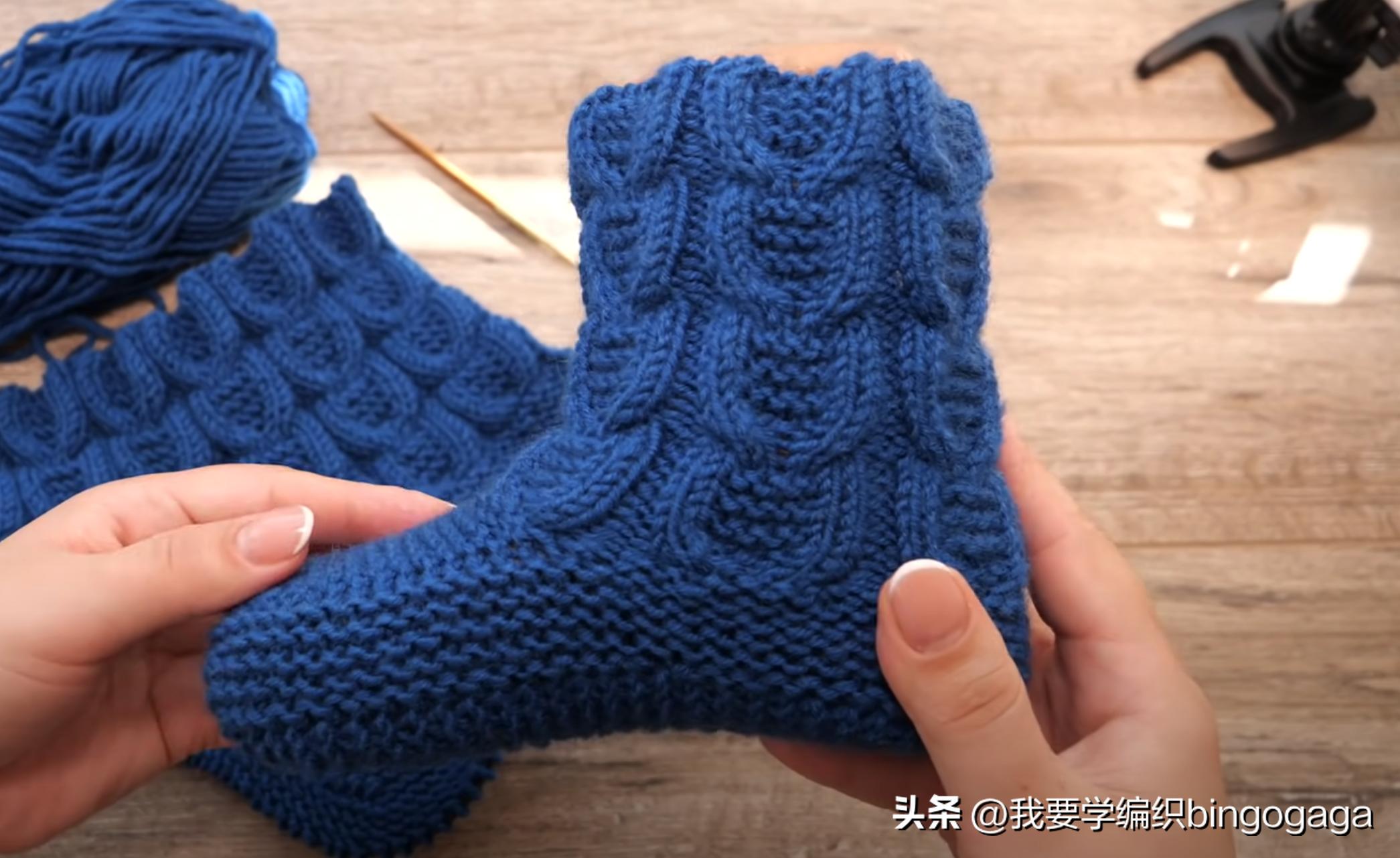 用简单的方法织袜,用毛线织大人袜子的方法