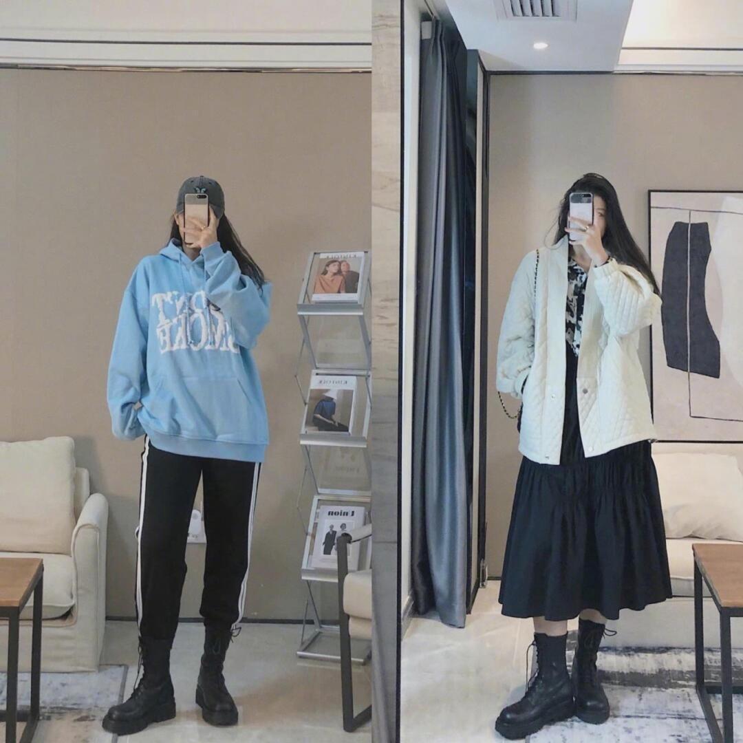 160120斤微胖女生秋冬连衣裙穿搭,适合微胖女孩的冬季新中式穿搭