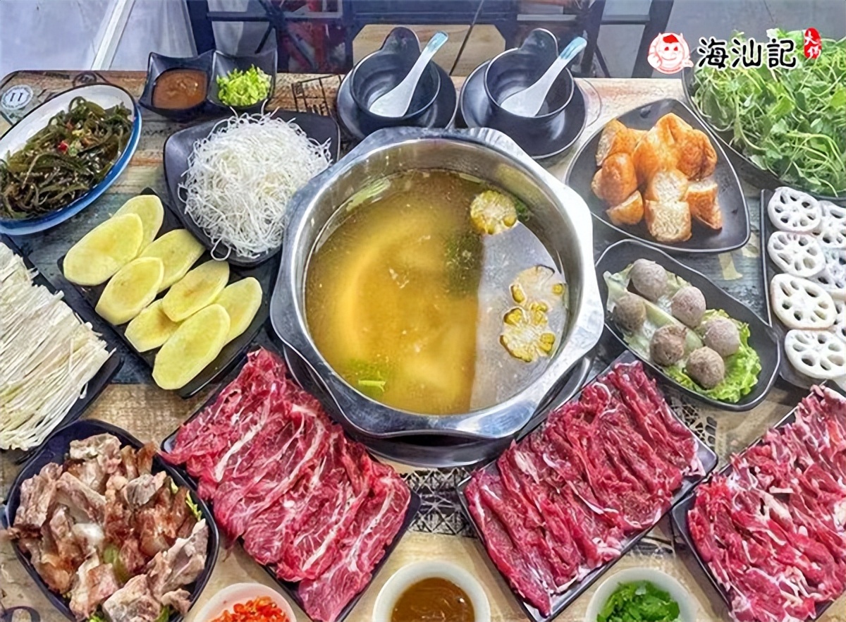 海汕记牛肉火锅加盟门头图,海汕记正宗潮汕牛肉火锅简单纯粹