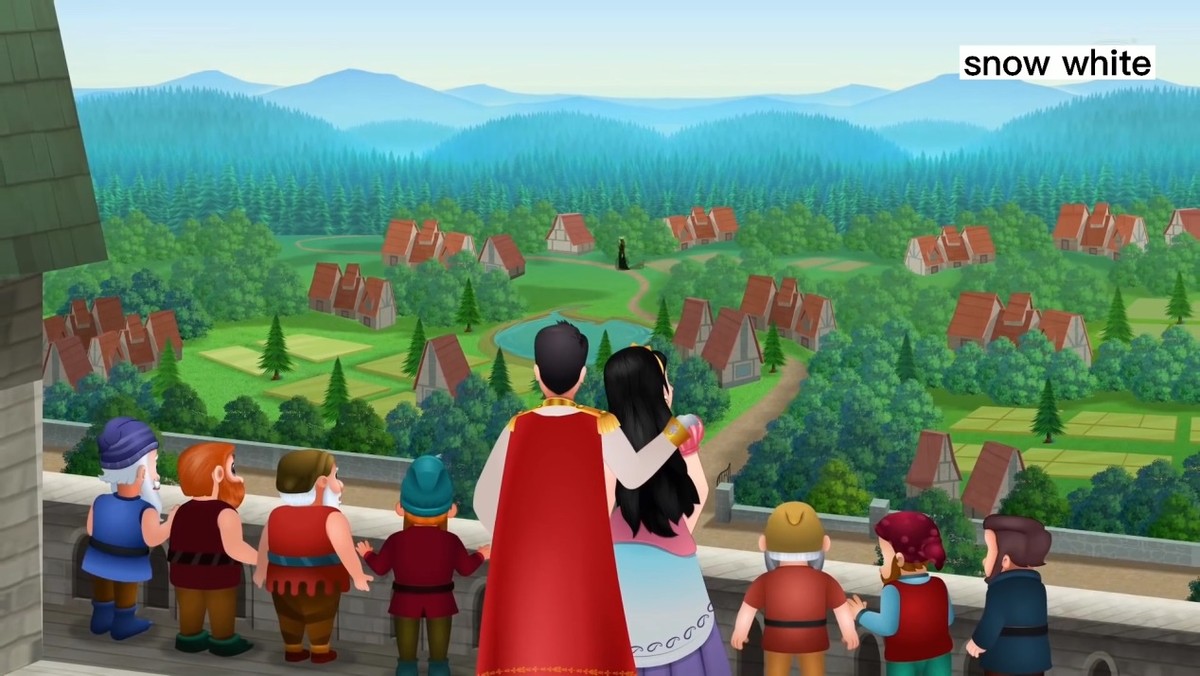 白雪公主中英绘本,格林童话故事绘本白雪公主