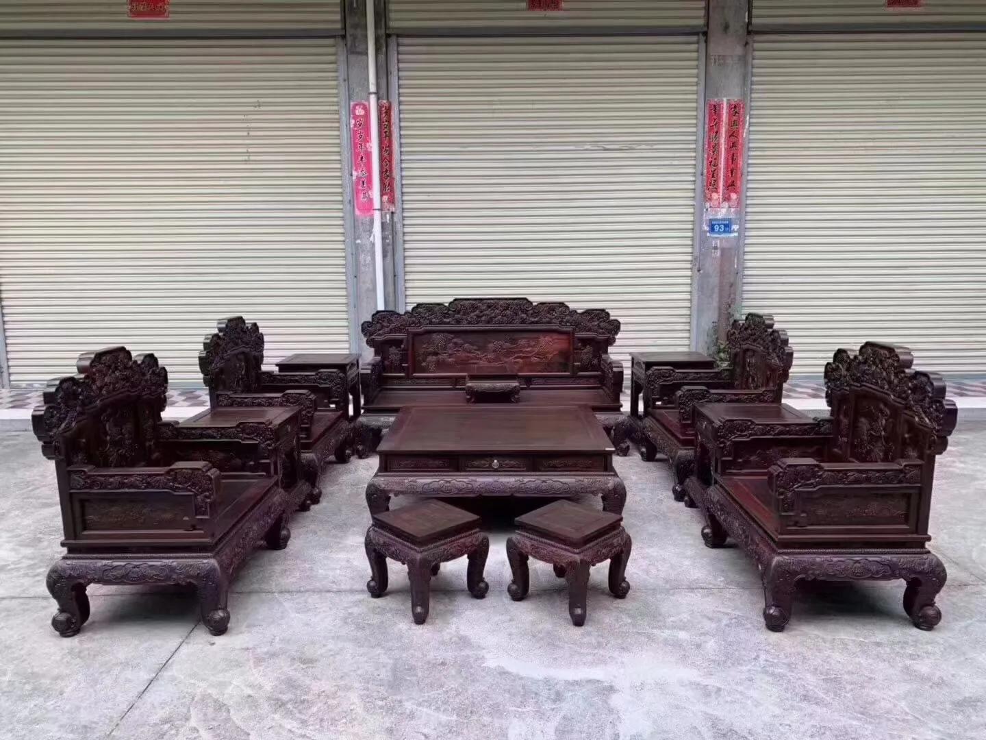 老挝大红酸枝交趾黄檀沙发价格,大红酸枝沙发最好的款式