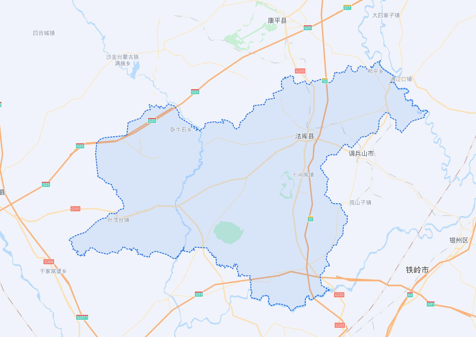 法库县地图最新版,辽宁法库县地图