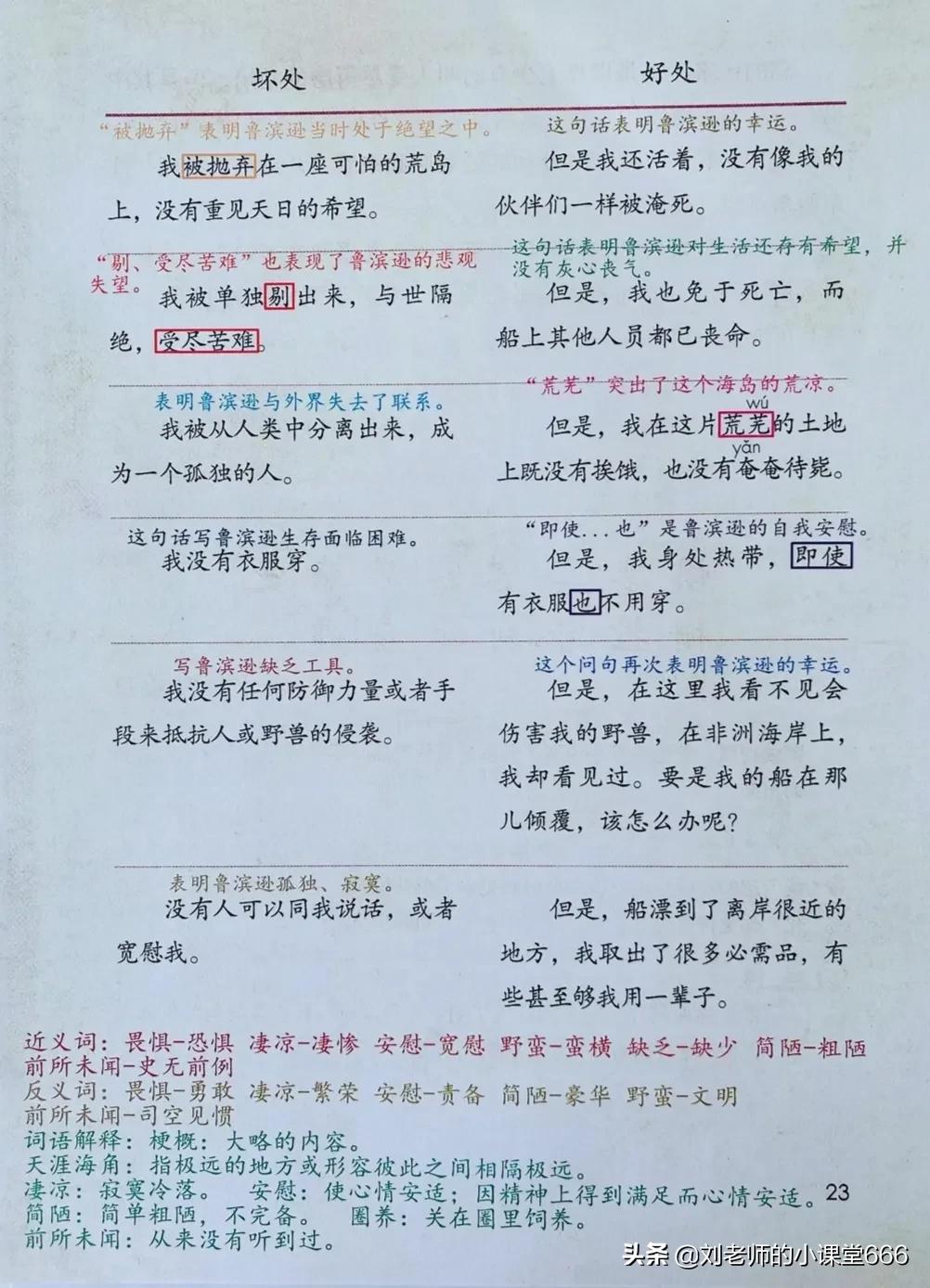 六年级下册语文鲁滨逊漂流记思维,语文笔记六年级下册鲁滨逊漂流记