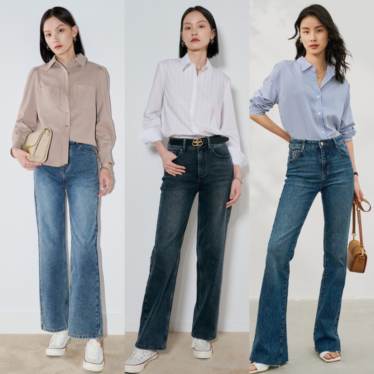 显瘦百搭阔腿裤这样穿好看又时髦,微胖穿衬衫搭阔腿裤
